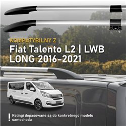 Split roof rails for Fiat Talento II 296 X82 L2 LWB 2016-2021 Solid Alumin