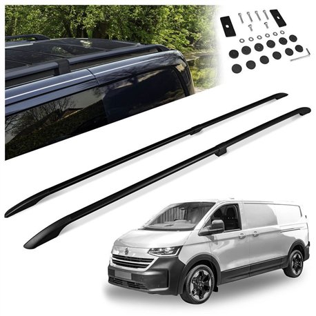 Split roof rails for Volkswagen VW Transporter T7 L2 LWB 2025- Solid Alumi