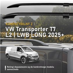 Split roof rails for Volkswagen VW Transporter T7 L2 LWB 2025- Solid Alumi