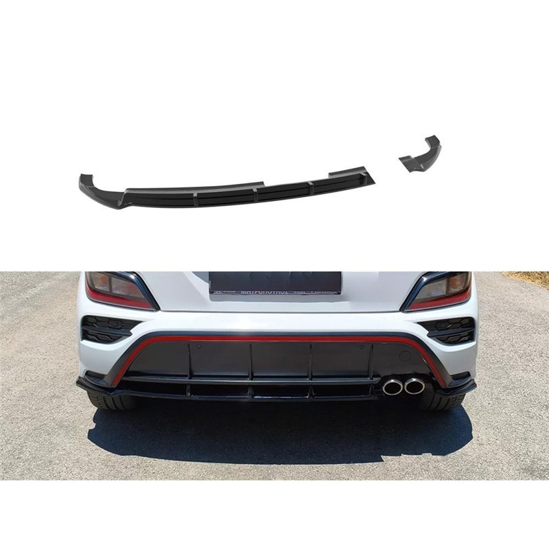 Rear bumper lip for Hyundai Kona I (OS) N-Line FL 2021-2023 | Black ABS