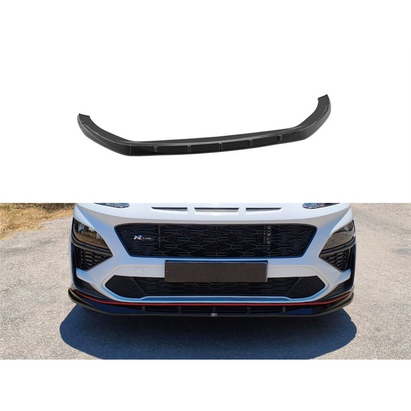Front splitter for Hyundai Kona I (OS) N / N-Line FL 2021-2023 | Black ABS