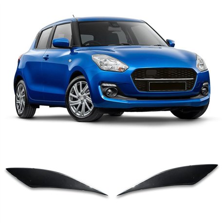 Headlight covers for Suzuki Swift Hatchback VI (AZ) 2017- | Black ABS