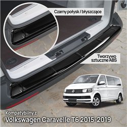 Rear bumper trim for Volkswagen VW Caravelle (T6) 2015-2019 | Black ABS
