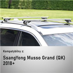 Bagażnik dachowy KGM Musso Grand I QK Q200 4D L2 LWB 2025- Solidbar Alph