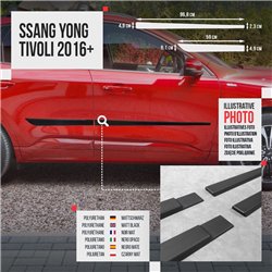 Listwy drzwi bocznych SsangYong Tivoli I XK 2015-2025 Kompozyt PURowy PU