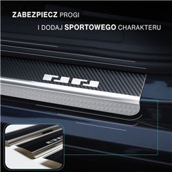 Listwy progowe do Volvo S90 Sedan II 2016-2025 stal karbon-style