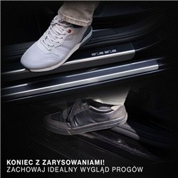 Listwy progowe do Volvo S90 Sedan II 2016-2025 stal karbon-style