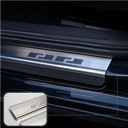 Listwy progowe SsangYong Rexton II YK Y400 2017-2025 stal szczotkowane