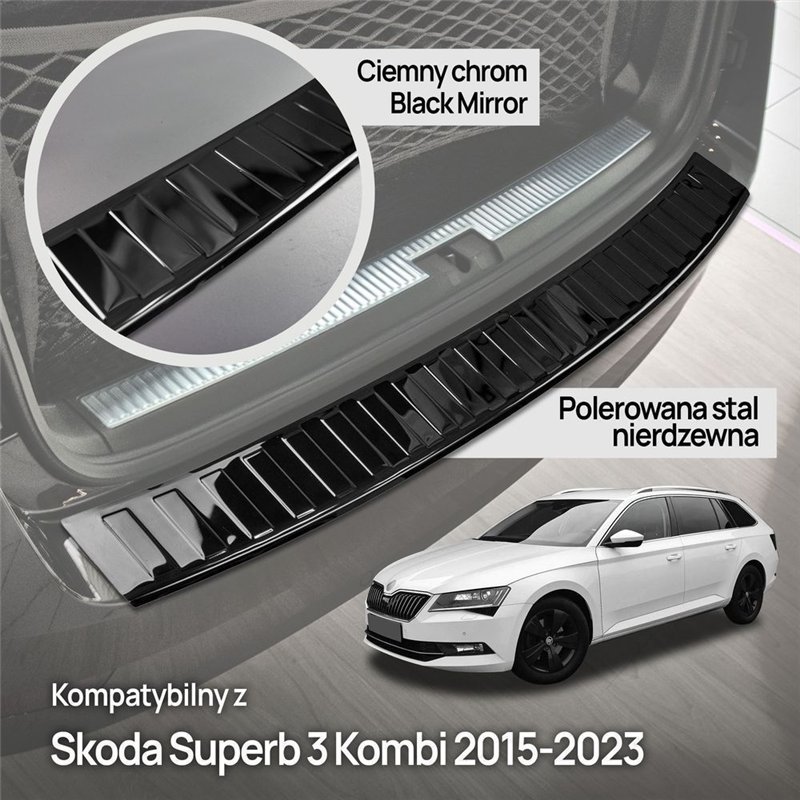 Rear bumper trim for Skoda Superb Station Wagon III 3V B8 2015-2023 steel