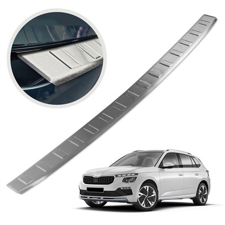 Rear bumper trim for Skoda Kamiq I (NW) FL 2024- | Silver steel