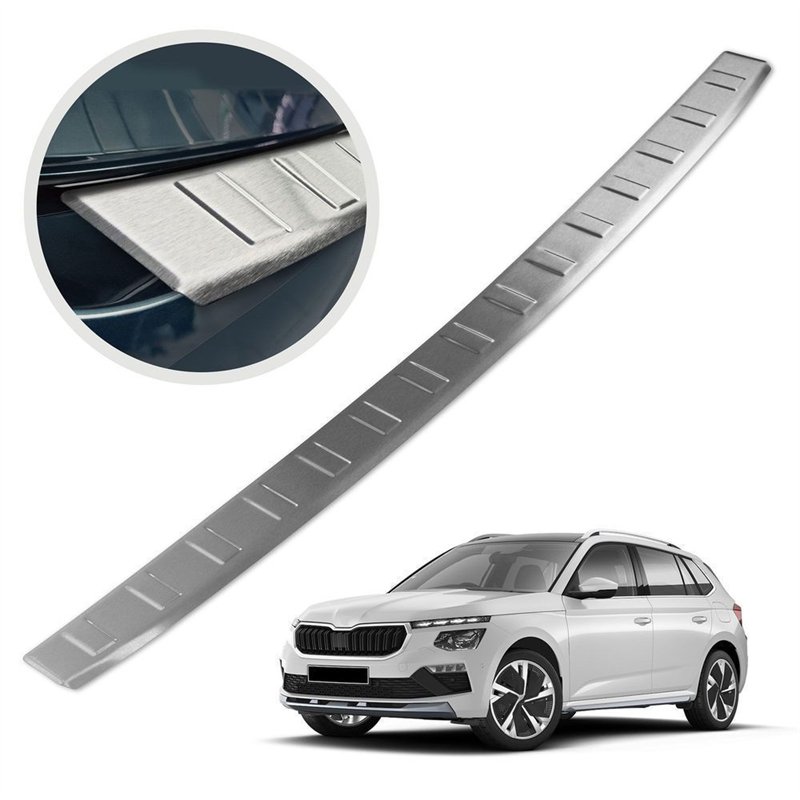 Rear bumper trim for Skoda Kamiq I (NW) FL 2024- | Silver steel