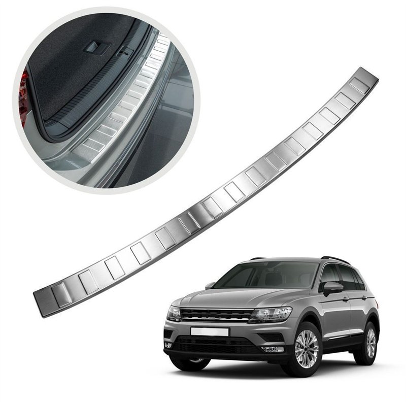 Rear bumper trim for Volkswagen VW Tiguan II AD1/BW 2016-2024 Silver steel