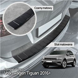 Rear bumper trim for Volkswagen VW Tiguan II AD1/BW 2016-2024 Black steel