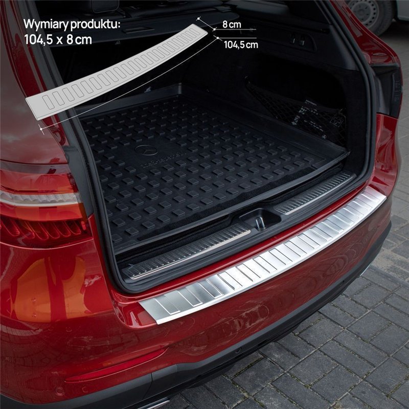 Rear bumper trim for Mercedes GLC (X253) 2015-2022 | Silver steel