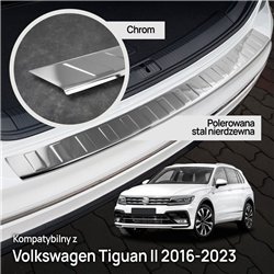 Rear bumper trim for Volkswagen VW Tiguan II AD1/BW 2016-2024 Chrome steel