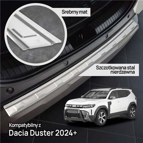 Rear bumper trim for Dacia Duster III (DJF) 2024- | Silver steel