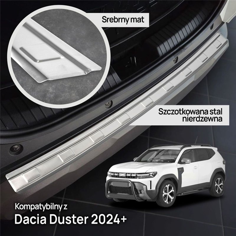 Rear bumper trim for Dacia Duster III (DJF) 2024- | Silver steel