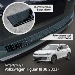Rear bumper trim for Volkswagen VW Tiguan III CT 2024- steel Piano