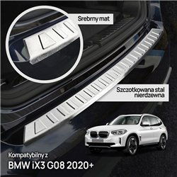 Listwa tylnego zderzaka do BMW iX3 (G08) 2021- | Srebrny stal
