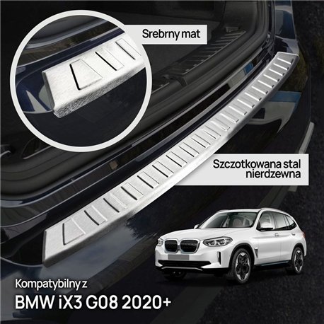 Listwa tylnego zderzaka do BMW iX3 (G08) 2021- | Srebrny stal
