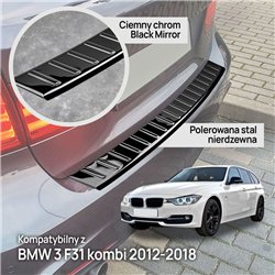 Rear bumper trim for BMW 3 Series Touring Station Wagon F31 2012-2019 stee