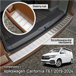 Rear bumper trim for Volkswagen VW California T6.1 2019-2024 Silver steel