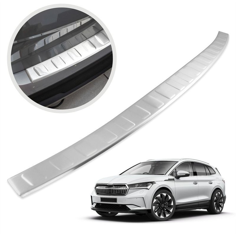 Rear bumper trim for Skoda Enyaq I (NY | SAZ) 2021- Silver steel