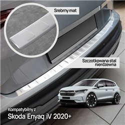 Rear bumper trim for Skoda Enyaq I (NY | SAZ) 2021- Silver steel