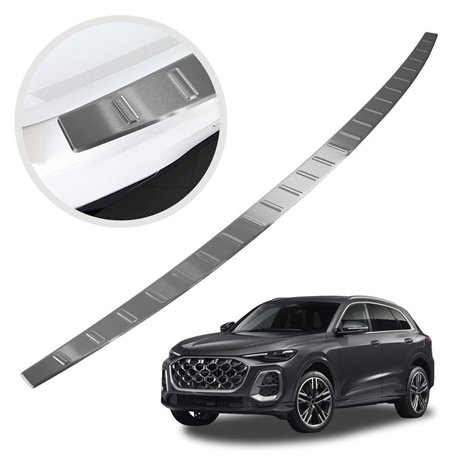 Rear bumper trim for Audi Q5 III (GU) 2025- | Silver steel
