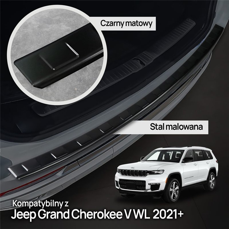 Rear bumper trim for Jeep Grand Cherokee V (WL74) 2022- | Black steel