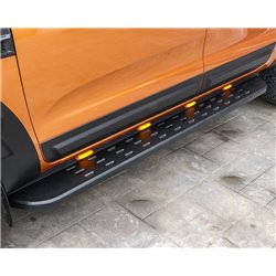 Side steps for Nissan Navara II (D40) 2005-2015 | AB018 Black Steel