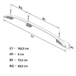 Roof rails for Mercedes T-Class W420 L1 Standard 2022-2026 SKYPORT Aluminu
