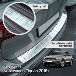 Rear bumper trim for Volkswagen VW Tiguan II AD1/BW 2016-2024 Silver steel