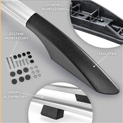 Relingi dachowe Volkswagen VW Caddy III 2K FL L1 SWB 2010-2015 Alu