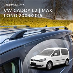Relingi dachowe Volkswagen VW Caddy III 2K FL L2 Maxi 2010-2015 Al