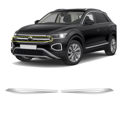 Front grille trims for Volkswagen VW T-Roc I A11/D11 FL 2022- Chrome steel