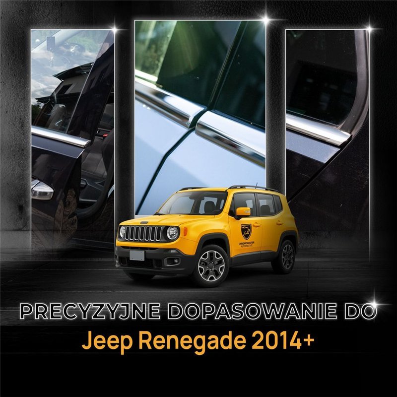 Listwy pod szyby boczne do Jeep Renegade I (BU) 2014- | stal