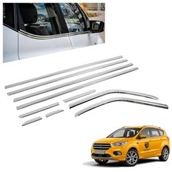Lower side window trims for Ford Kuga II C520 DM2 2013-2019 Chrome steel