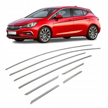 Listwy nad szyby boczne Opel Astra Hatchback K 5D 2015-2021 | stal