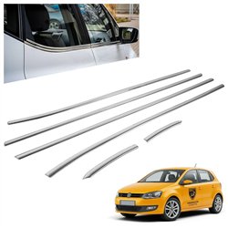 Listwy pod szyby boczne Volkswagen VW Polo Hatchback 6R 5D 2009-2017 sta