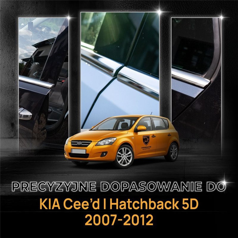 Listwy pod szyby boczne KIA Cee'd Hatchback 5D 2007-2012 | stal