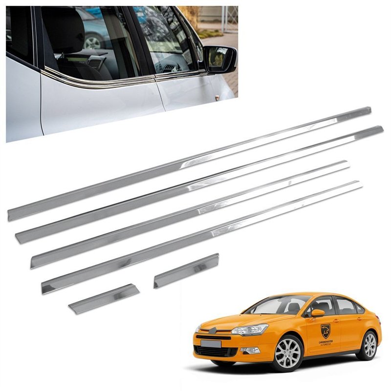 Lower side window trims for Citroen C5 Sedan II X7 4D 2008-2017 steel
