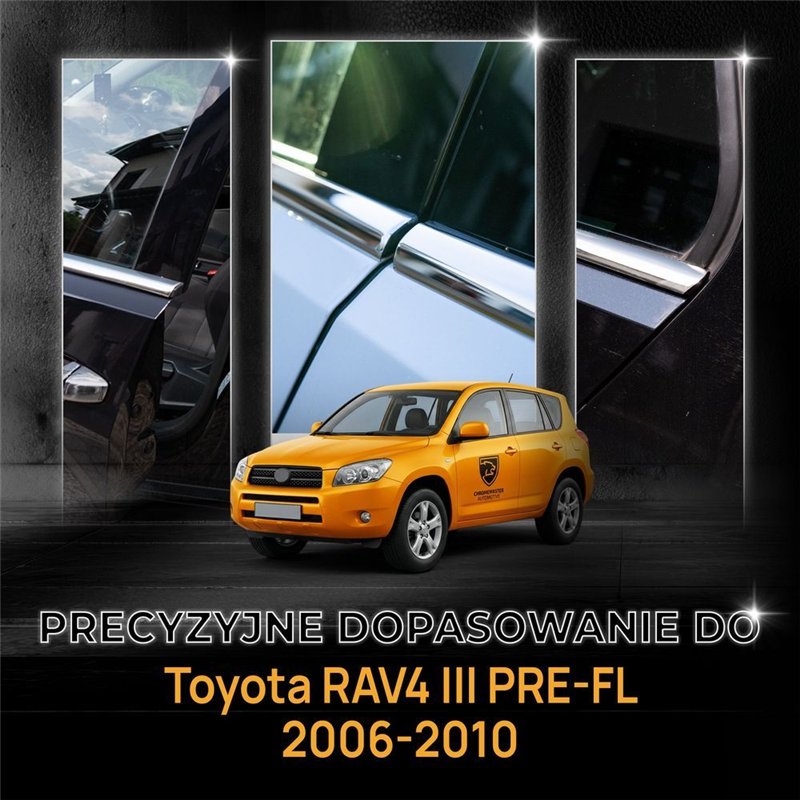 Lower side window trims for Toyota RAV4 III XA30 PRE-FL 2006-2010 steel