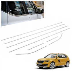 Lower side window trims for Skoda Kamiq I (NW) 2019- | Chrome steel