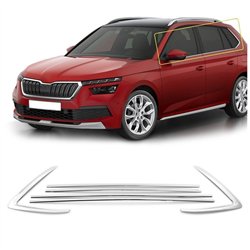 Lower side window trims for Skoda Kamiq I (NW) 2019- | Chrome steel