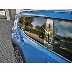 Lower side window trims for Jeep Renegade I BU 2014- Black chrome steel