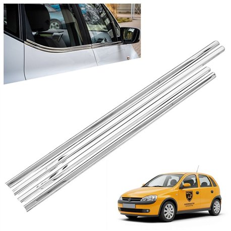 Lower side window trims for Opel Corsa Hatchback X01 5D 2000-2006 steel