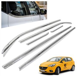 Lower side window trims for Opel Corsa Hatchback E X15 5D 2014-2019 steel