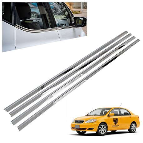 Listwy pod szyby boczne Toyota Corolla Sedan IX E120 4D 2002-2007 stal