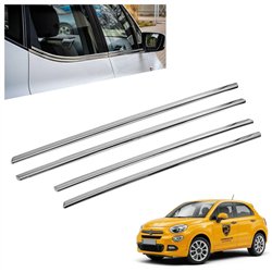 Listwy pod szyby boczne do Fiat 500X I (334) 2015- | Chrom stal